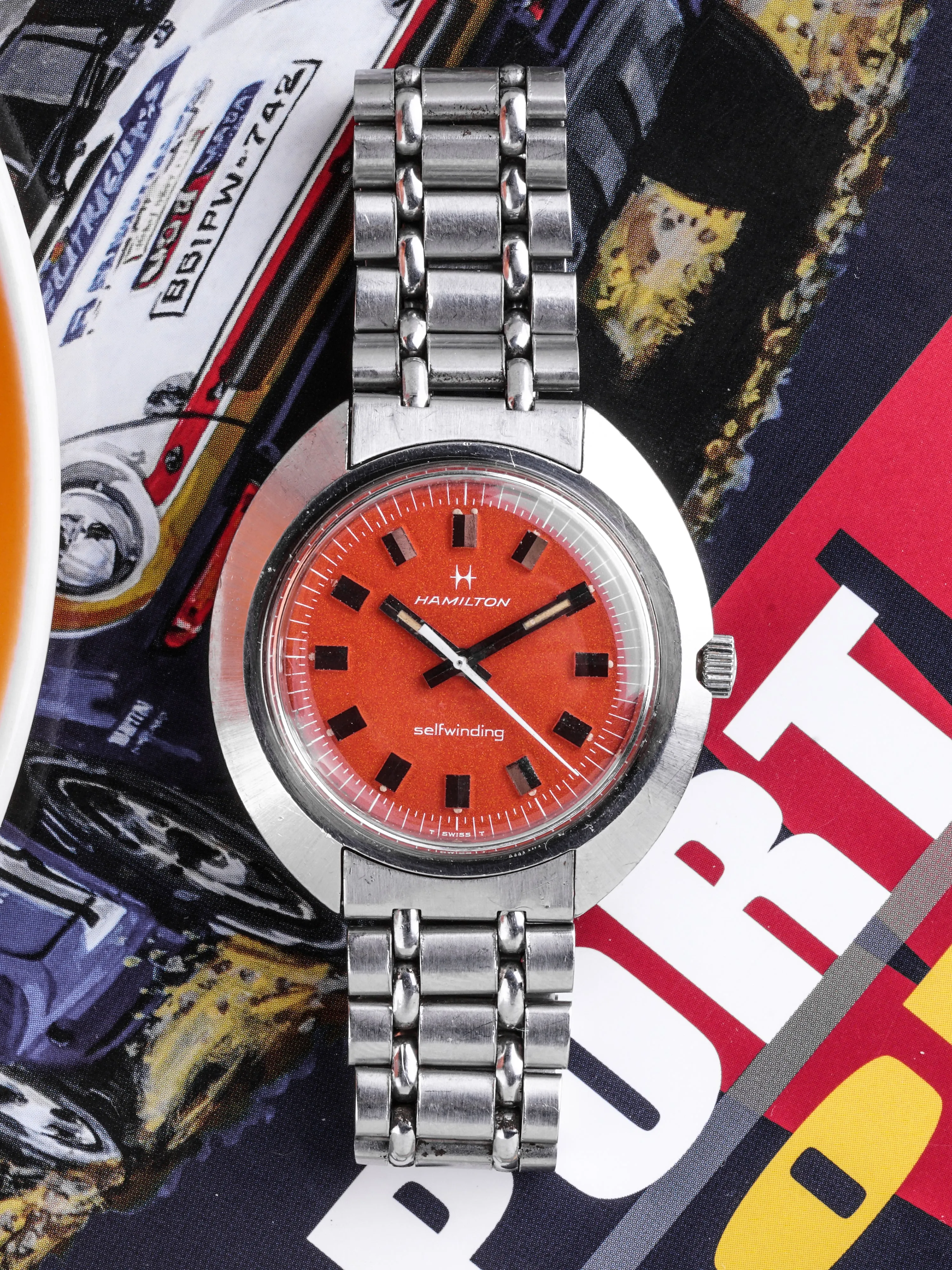 1970s Hamilton Accumatic (Ref. 689032-3) Orange "Confetti" Dial