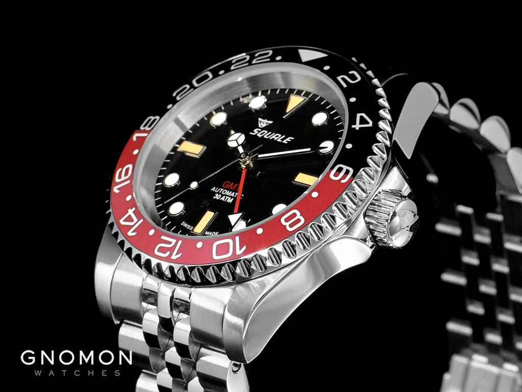 30 ATMOS Black/Red Vintage GMT Ceramica - 40mm - Jubilee