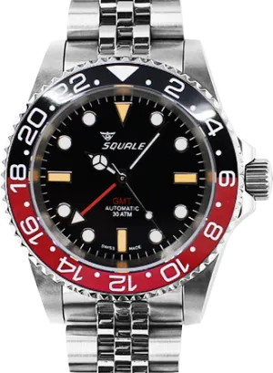 30 ATMOS Black/Red Vintage GMT Ceramica - 40mm - Jubilee