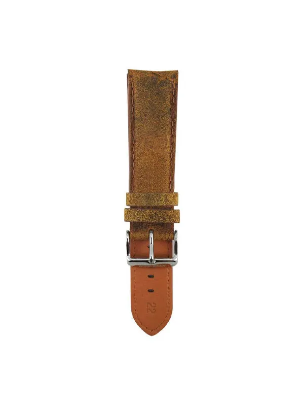 Aries Gold Orange Red Distressed Leather Strap (Size 22)