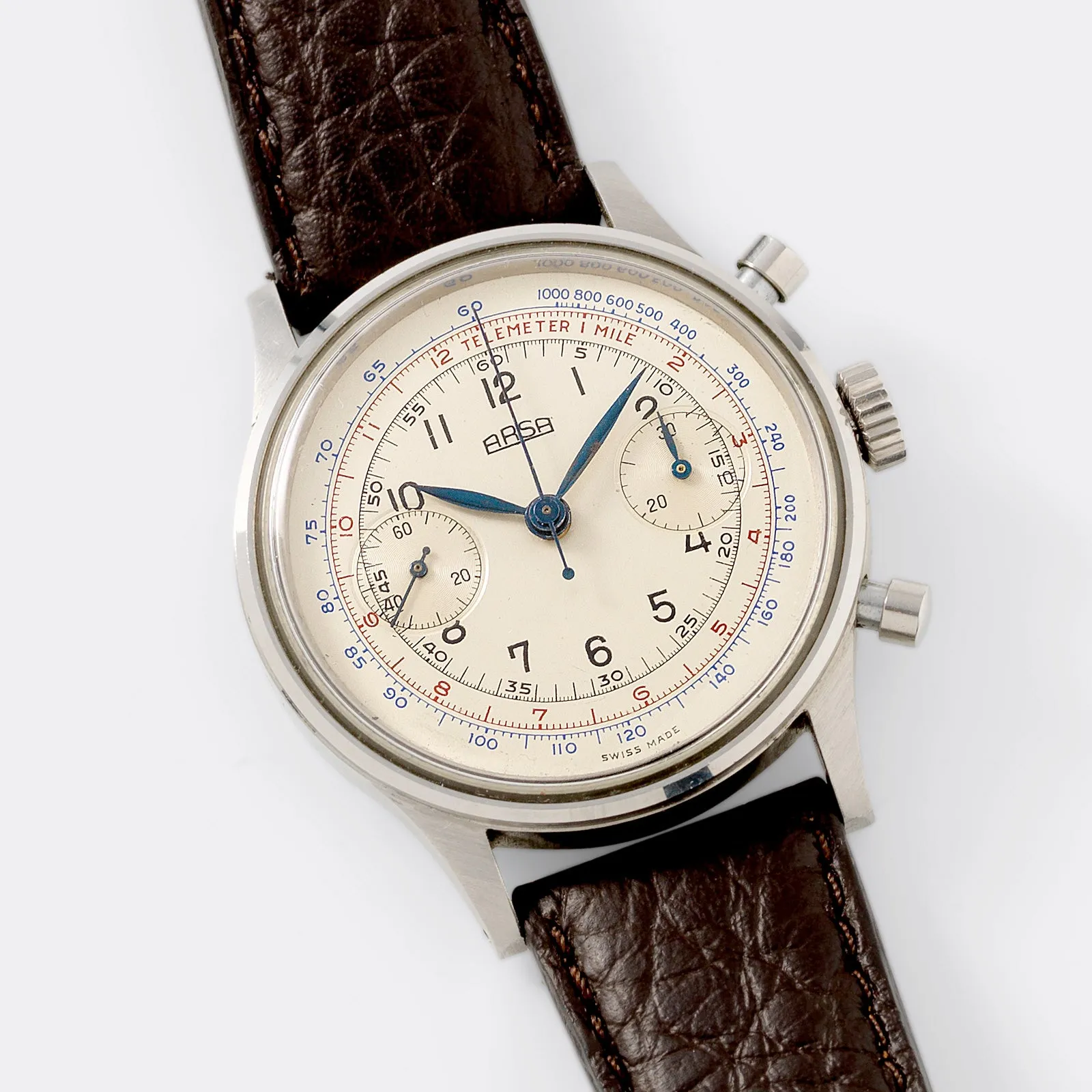 Arsa Oversize Steel Chronograph 1940s