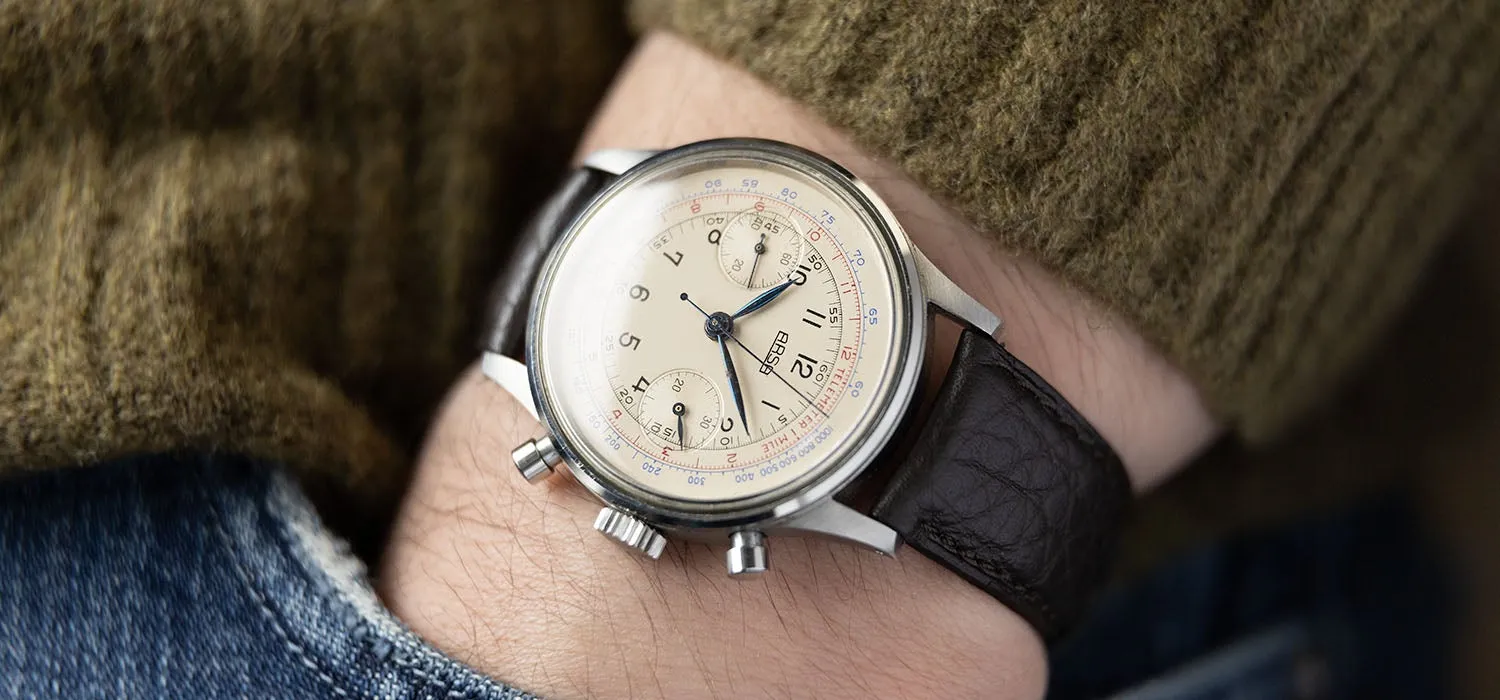 Arsa Oversize Steel Chronograph 1940s