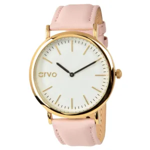 Arvo Women's White Time Sawyer Watch Gold & Pink Leather