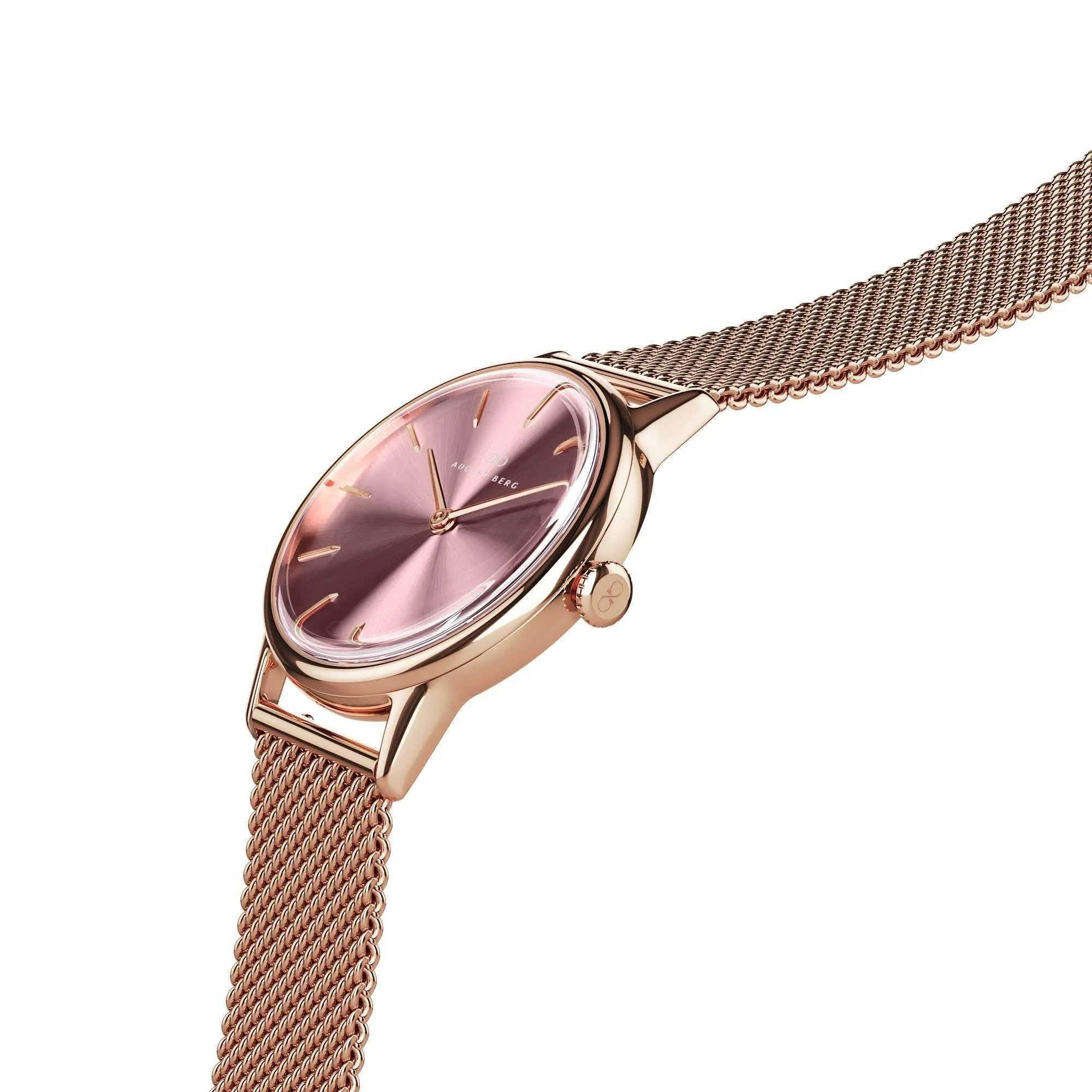 August Berg Women's Serenity Rose PVD Quartz Fashion 32mm Watch Pink Dial 10232A10MRG