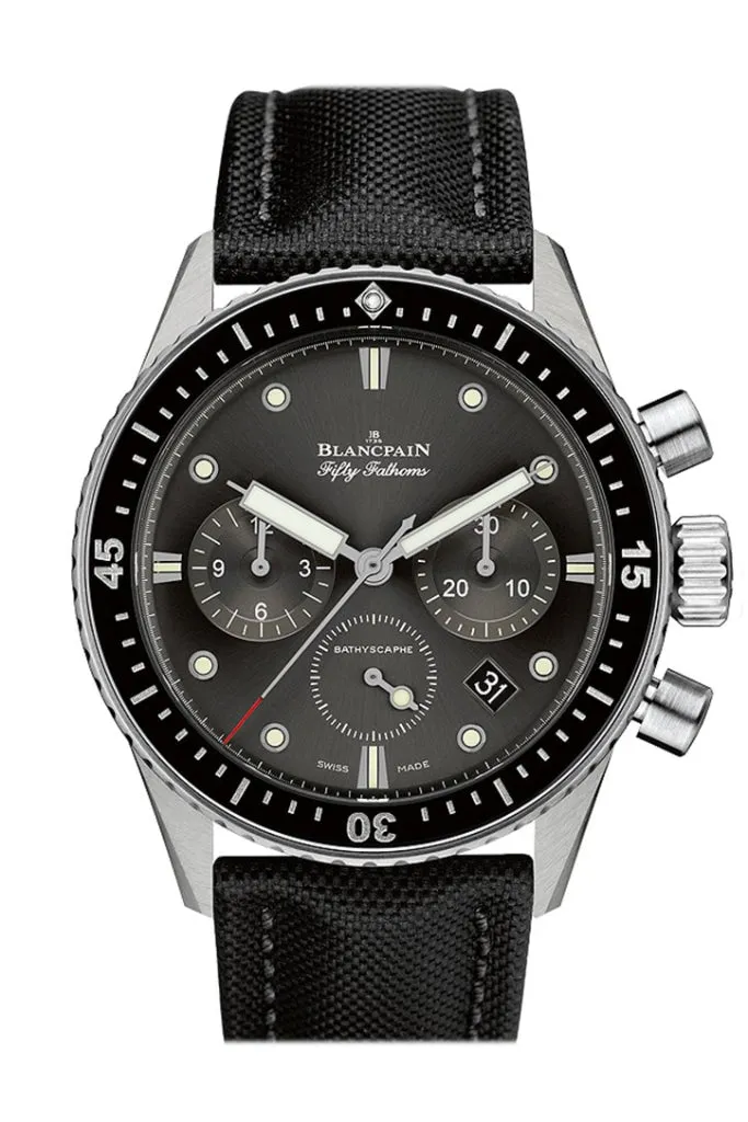 Blancpain Fifty Fathoms Bathyscaphe Meteor Grey Dial Chonograph Automatic Men's Watch 5200-1110-B52A