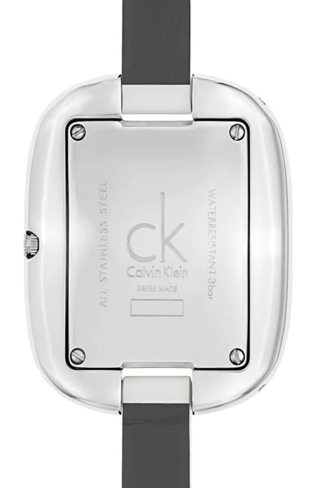 Calvin Klein Treasure Wrap Around White Leather Silver Dial Quartz Womens Watch K2E23120