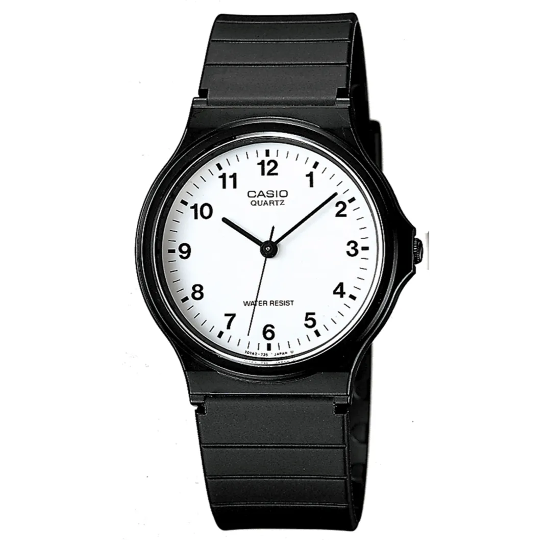 Casio Watch Black White Small Numbers MQ-24-7BLDF