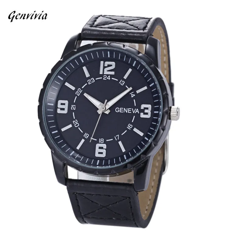 Casual Men's Leather Quartz Watches