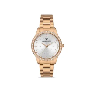 Daniel Klein Trendy Women's Analog Watch with Rose Gold Stainless Steel Strap