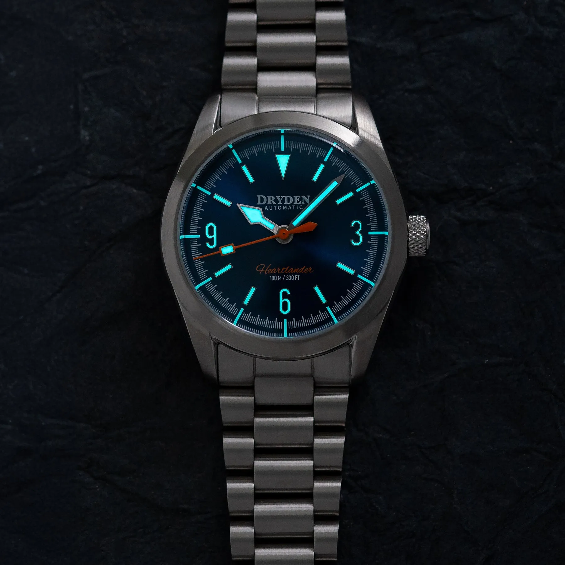 Dryden Heartlander Automatic Field Watch - Blue Sunburst