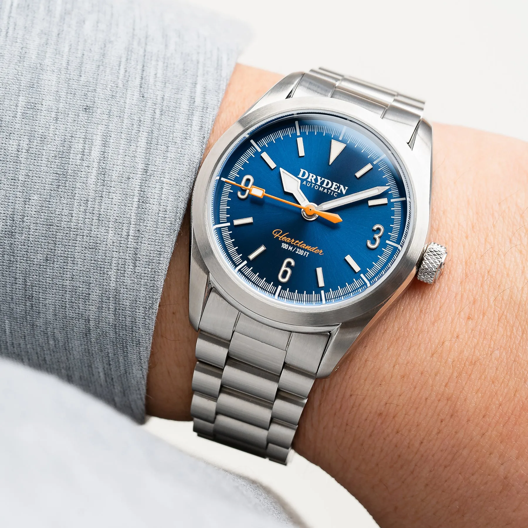 Dryden Heartlander Automatic Field Watch - Blue Sunburst