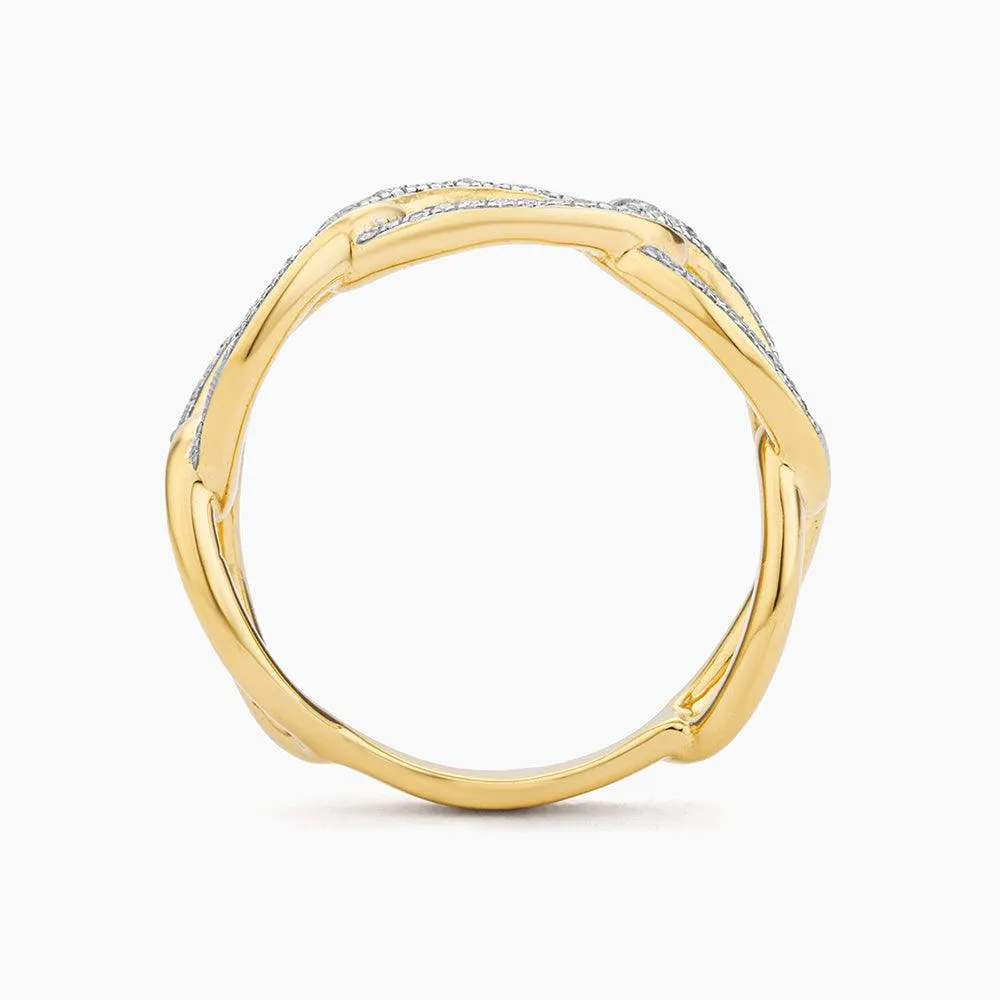 Ella Stein Triple Link Statement Ring in Gold - Size 5