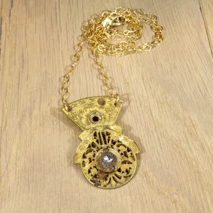 Engraved Watch Cock with Crystal Pendant