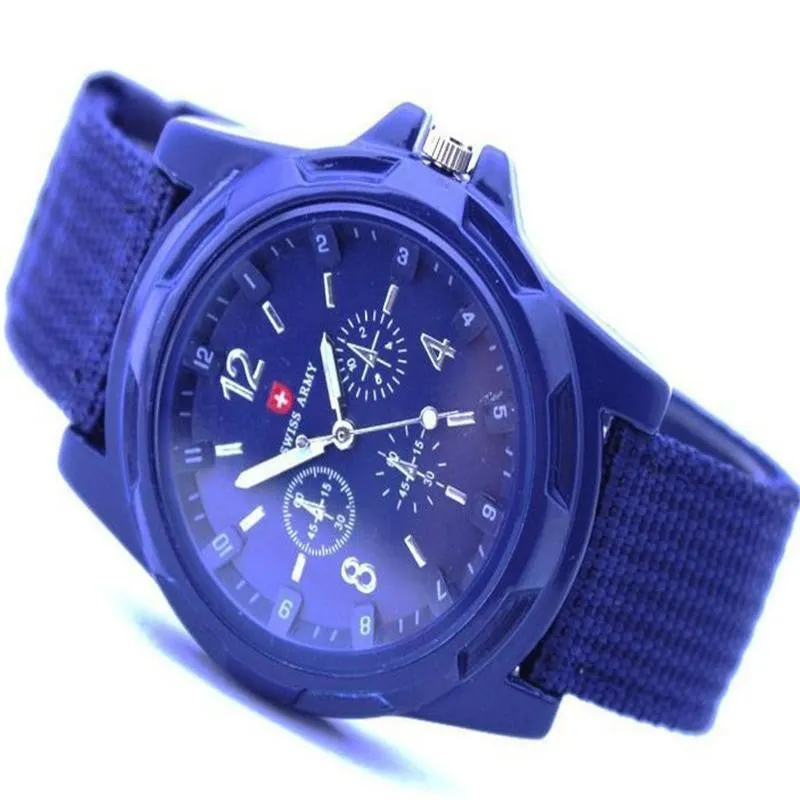 Famous Brand Men Watch Army Soldier Military Canvas Strap Fabric Analog Quartz Wrist Watches Outdoor Sport Wristwatches