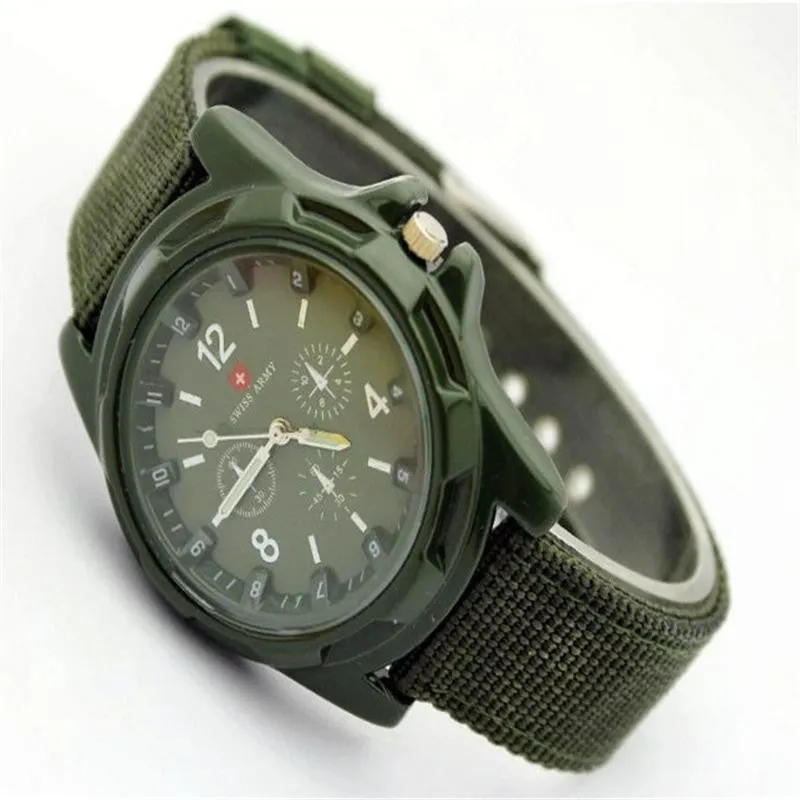 Famous Brand Men Watch Army Soldier Military Canvas Strap Fabric Analog Quartz Wrist Watches Outdoor Sport Wristwatches