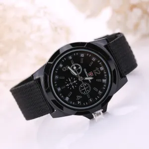 Famous Brand Men Watch Army Soldier Military Canvas Strap Fabric Analog Quartz Wrist Watches Outdoor Sport Wristwatches