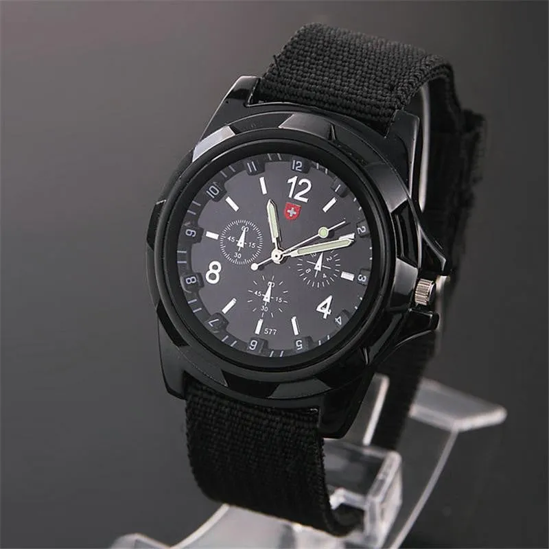 Famous Brand Men Watch Army Soldier Military Canvas Strap Fabric Analog Quartz Wrist Watches Outdoor Sport Wristwatches