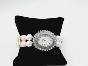 Fashion Women Watch Clock Women Casual Wristwatches Pearl Beaded Bracelet Watches Strap Wrist Watch