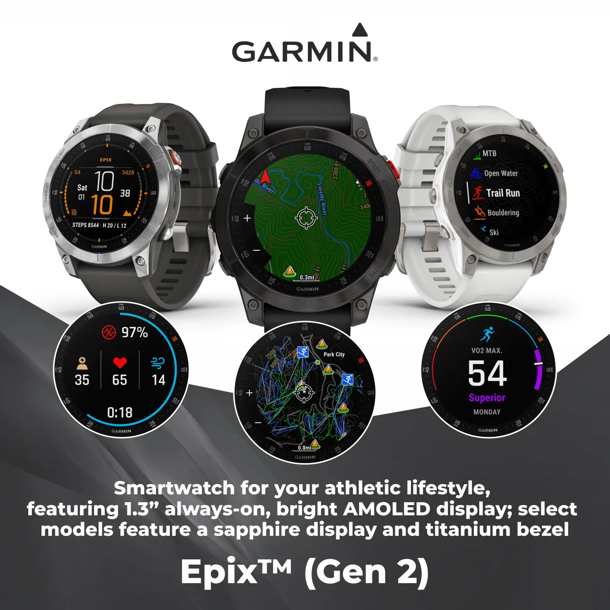 Garmin EPIX (Gen 2) Smartwatch with AMOLED display