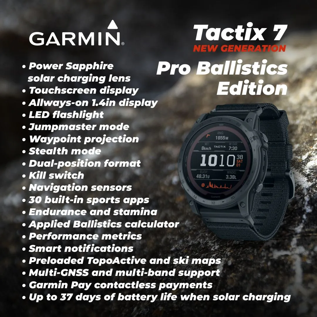 Garmin Tactix 7 Tactical Multisport GPS Smartwatch