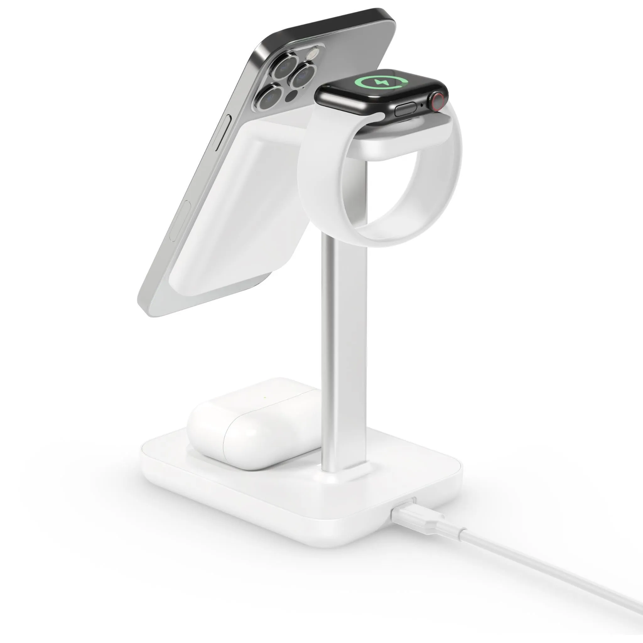 Journey MagSafe Compatible 3-in-1 Wireless Charging Stand Bundle (White)