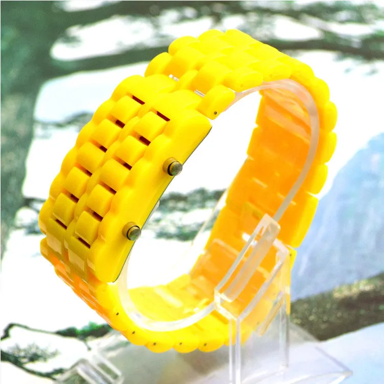 LED Digital Lava Plastic Sport Men Women Unisex Wrist Day Date Watch