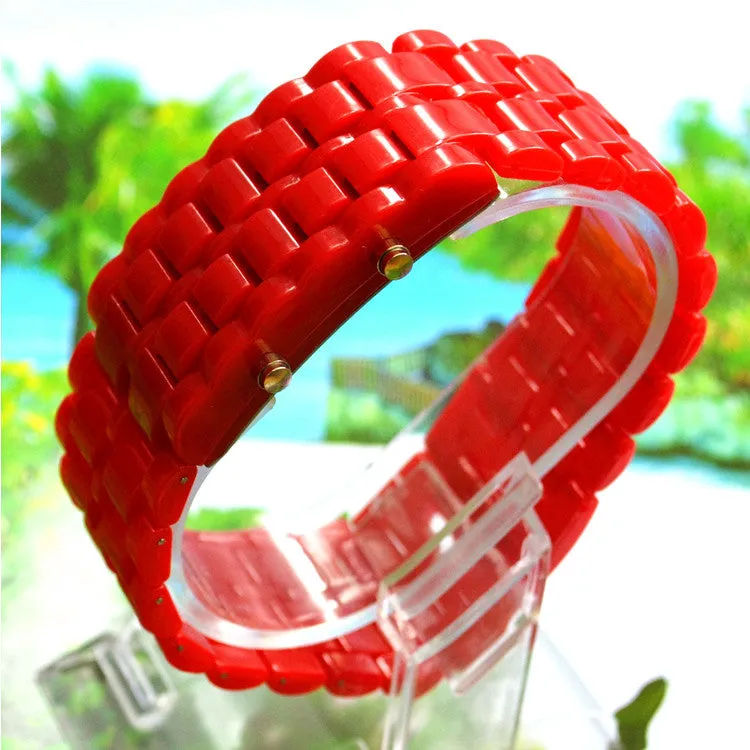 LED Digital Lava Plastic Sport Men Women Unisex Wrist Day Date Watch