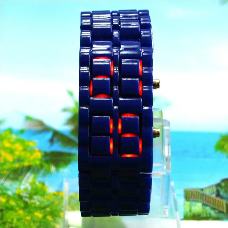 LED Digital Lava Plastic Sport Men Women Unisex Wrist Day Date Watch