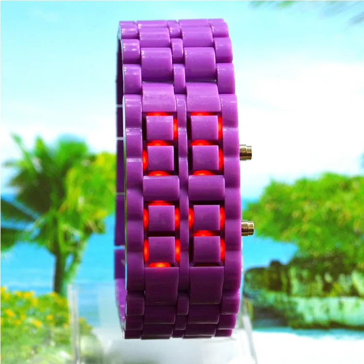 LED Digital Lava Plastic Sport Men Women Unisex Wrist Day Date Watch