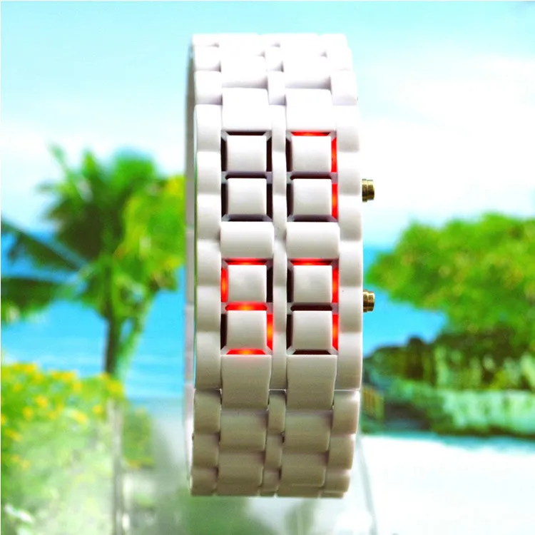 LED Digital Lava Plastic Sport Men Women Unisex Wrist Day Date Watch