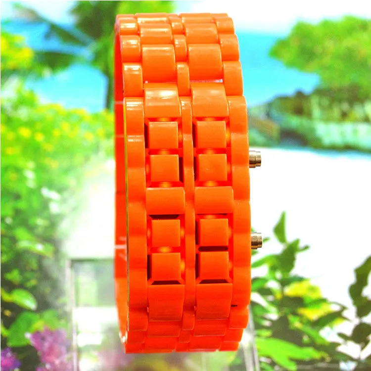 LED Digital Lava Plastic Sport Men Women Unisex Wrist Day Date Watch