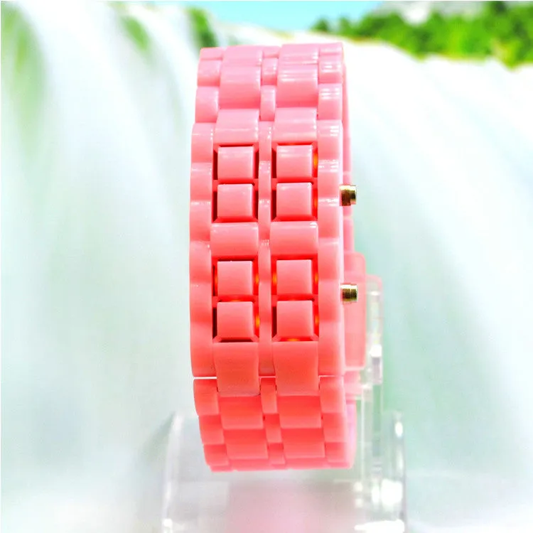 LED Digital Lava Plastic Sport Men Women Unisex Wrist Day Date Watch