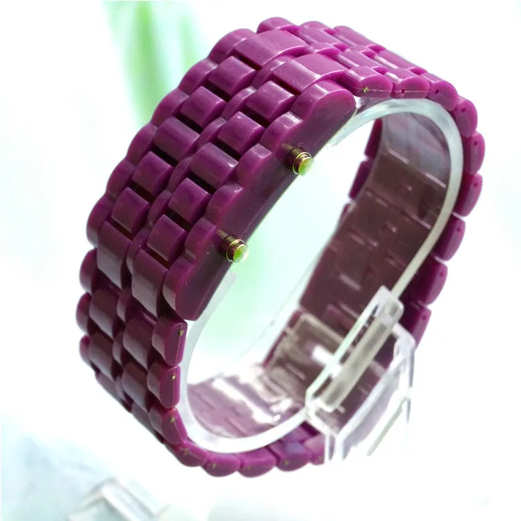 LED Digital Lava Plastic Sport Men Women Unisex Wrist Day Date Watch