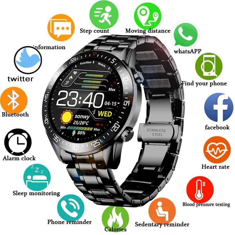 LIGE 2020 New Steel Band Digital Watch Men Sport Watches Electronic LED Male Wrist Watch For Men Clock Waterproof Bluetooth Hour