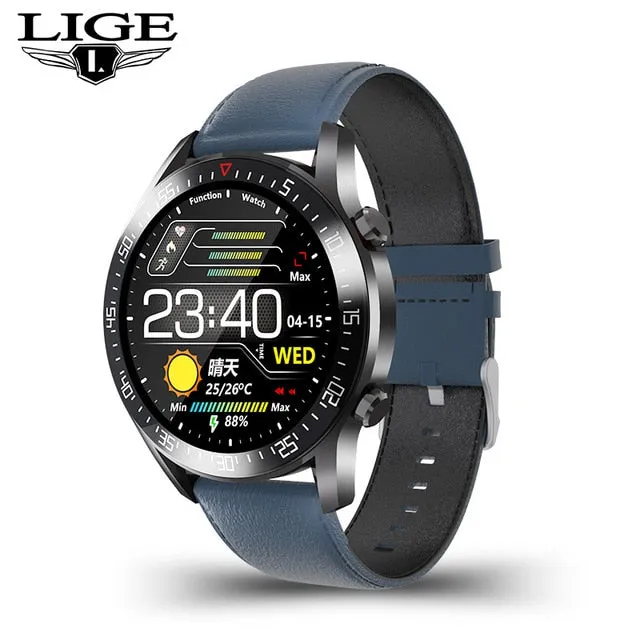 LIGE 2020 New Steel Band Digital Watch Men Sport Watches Electronic LED Male Wrist Watch For Men Clock Waterproof Bluetooth Hour