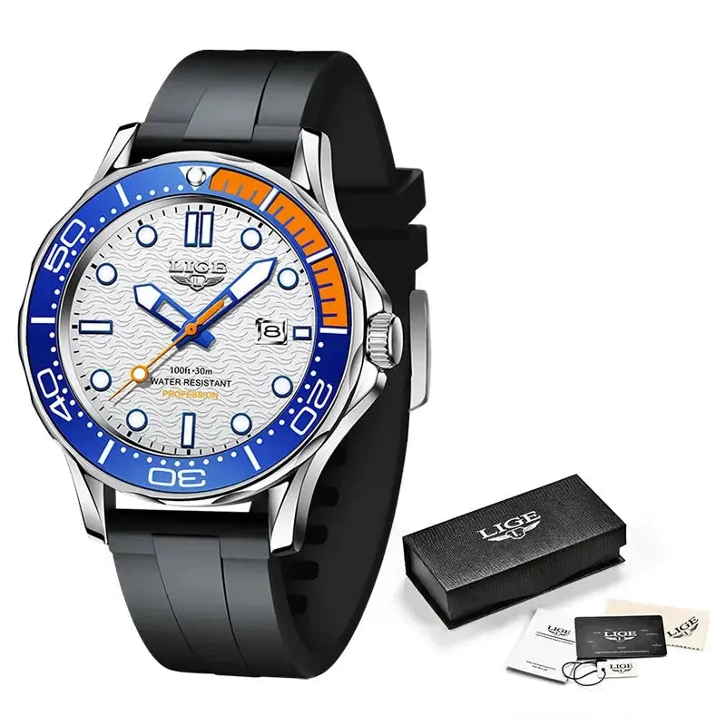 LIGE Luxury Dive Watch For Men