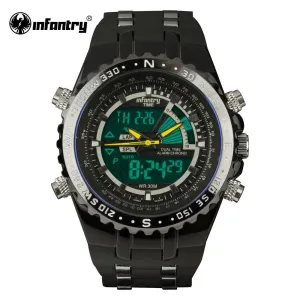 Luxury Brand INFANTRY Mens Watches LCD Reloj Digital New Casual Quartz Watch Military Police Chronograph Watch