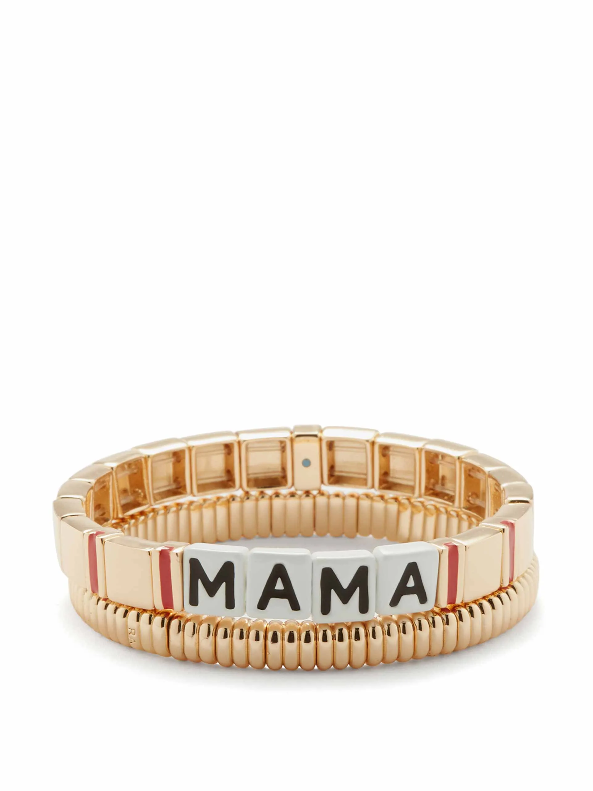 Mama metal and enamel bracelet set