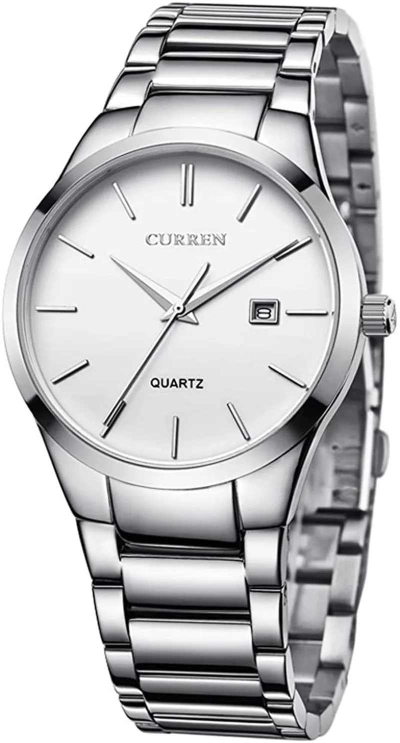 Men's  Steel Band Classic Quartz Analog Watch