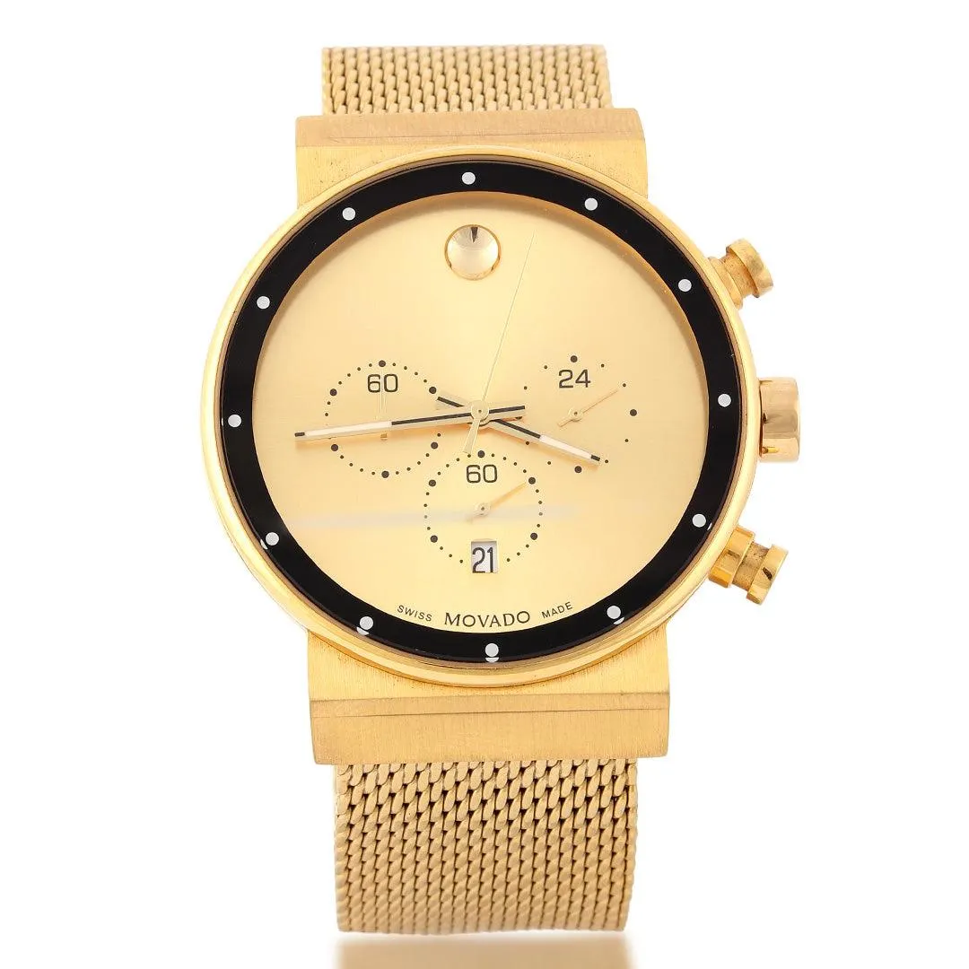 Movado Museum Classic Gold Watch With Gold Dial, Gold Accents And Gold Straps