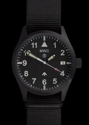 MWC Classic 40mm Covert Black PVD Steel Aviator Watch with 24 Jewel Automatic Movement and 100m Water Resistance