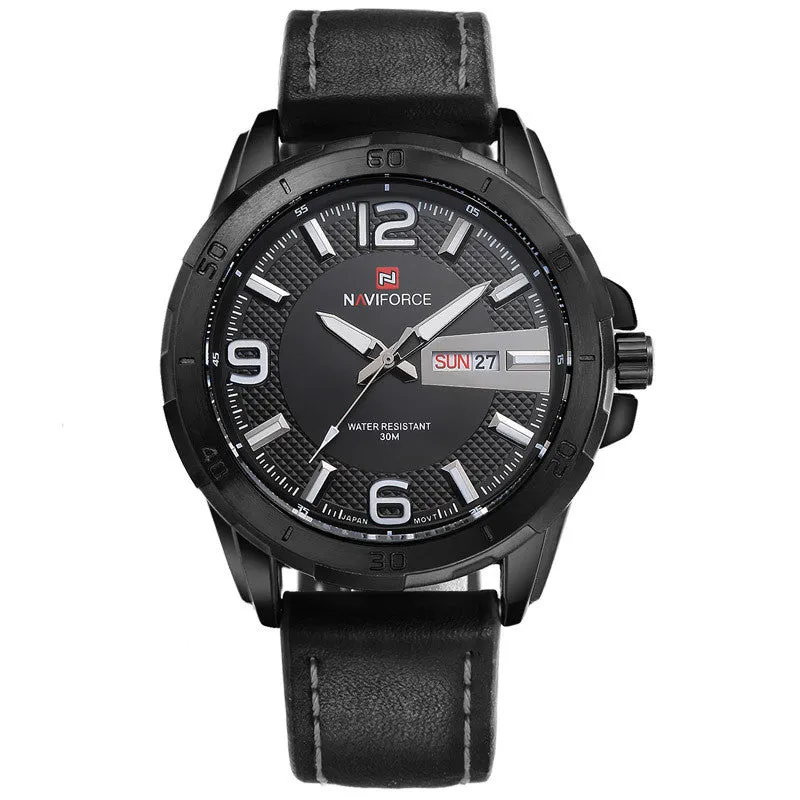 New Brand Men Leather Strap Sports Watches Men's Quartz Clock Man Army Military Fashion Casual Waterproof Wrist Watch