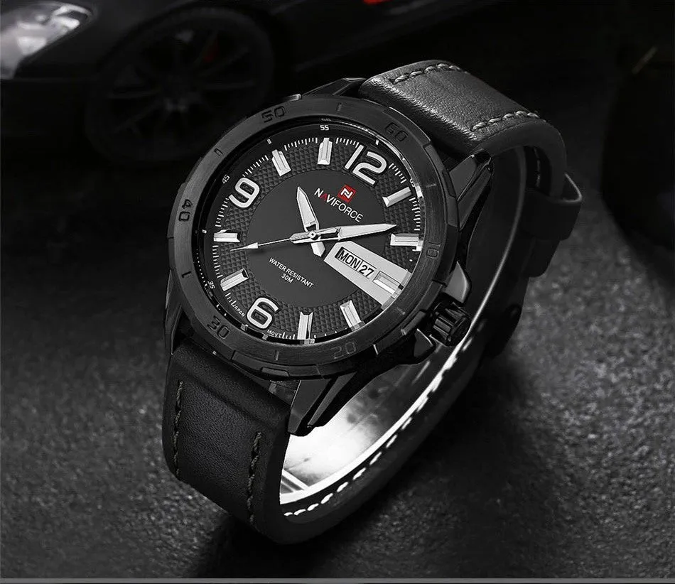 New Brand Men Leather Strap Sports Watches Men's Quartz Clock Man Army Military Fashion Casual Waterproof Wrist Watch