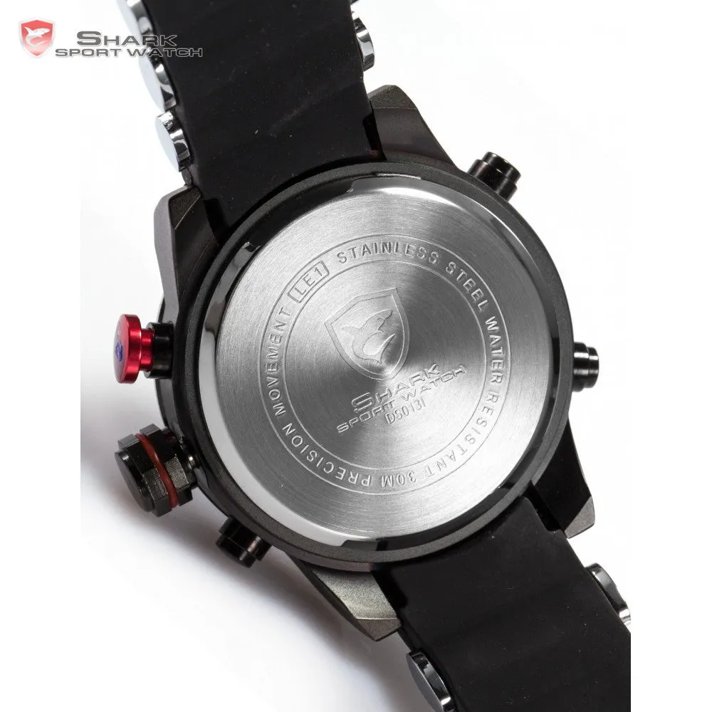 New Brand Shark Sport Watch Tooth Racing 3ATM Digital Waterproof Silicone Strap Black Red Fashion Men Casual Wristwatch