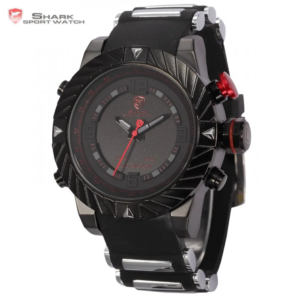 New Brand Shark Sport Watch Tooth Racing 3ATM Digital Waterproof Silicone Strap Black Red Fashion Men Casual Wristwatch