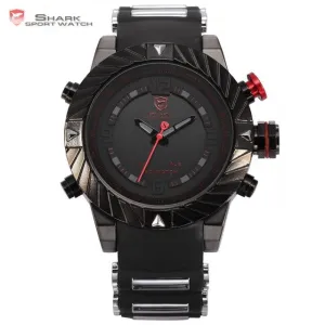 New Brand Shark Sport Watch Tooth Racing 3ATM Digital Waterproof Silicone Strap Black Red Fashion Men Casual Wristwatch