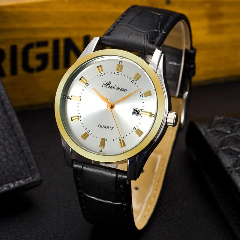 New Fashion Men Quartz Watches Sports Military Wristwatch PU Leather Strap Watch Casual Business Watch Male Relogio