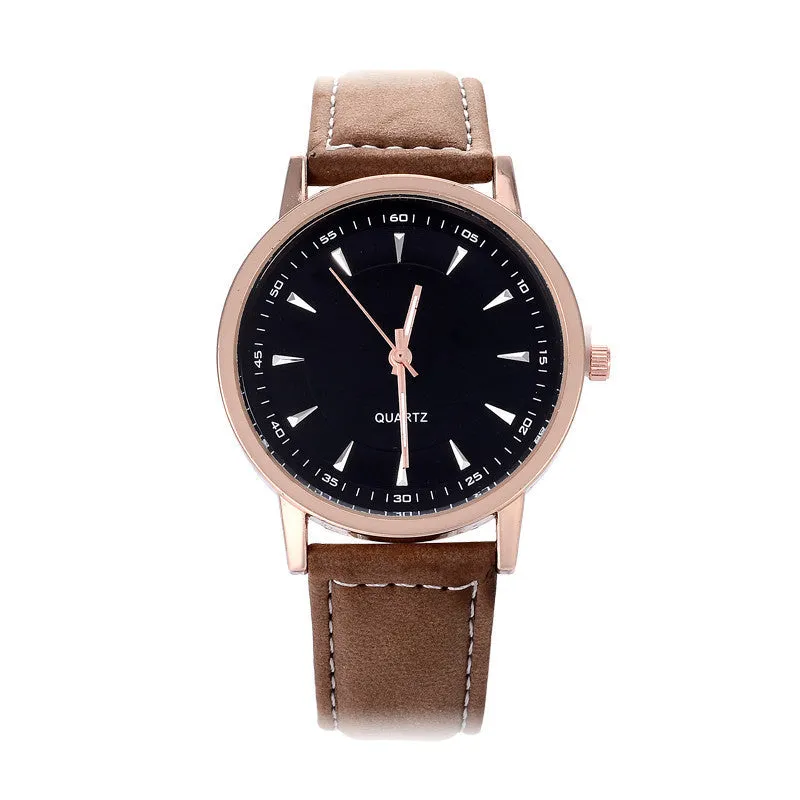 New Leather Strap Fashion Casual Round Dial Men Sports Watches Wristwatches