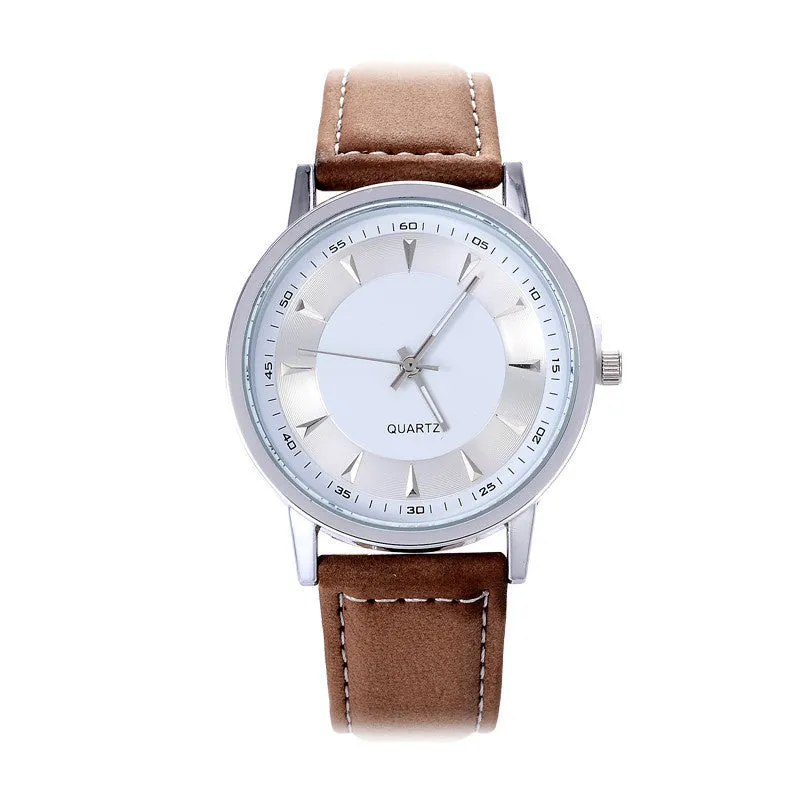 New Leather Strap Fashion Casual Round Dial Men Sports Watches Wristwatches