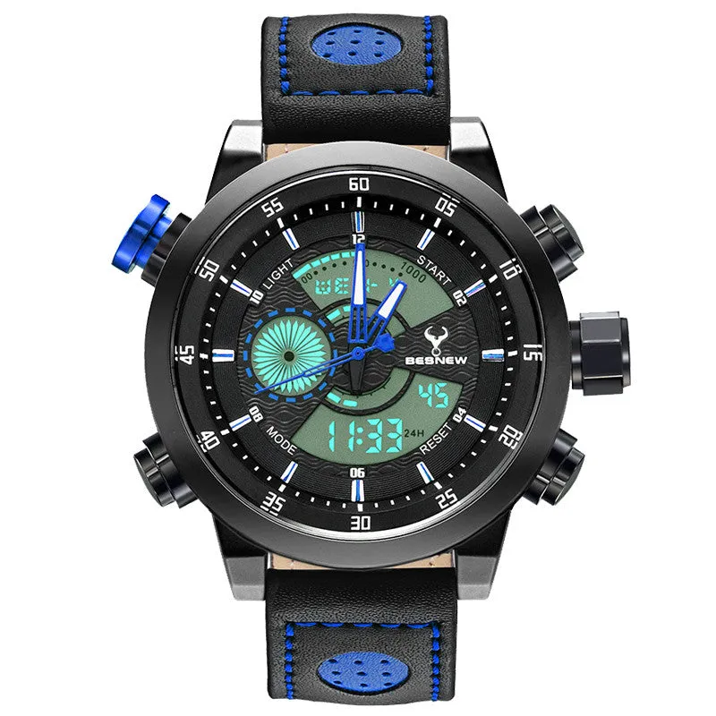 New Luxury Stylish men military sports dual display digital watches Luminous quartz watch waterproof 30M relogio masculino